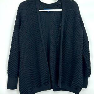 Apt 9 Black Chevron Open Front Cardigan